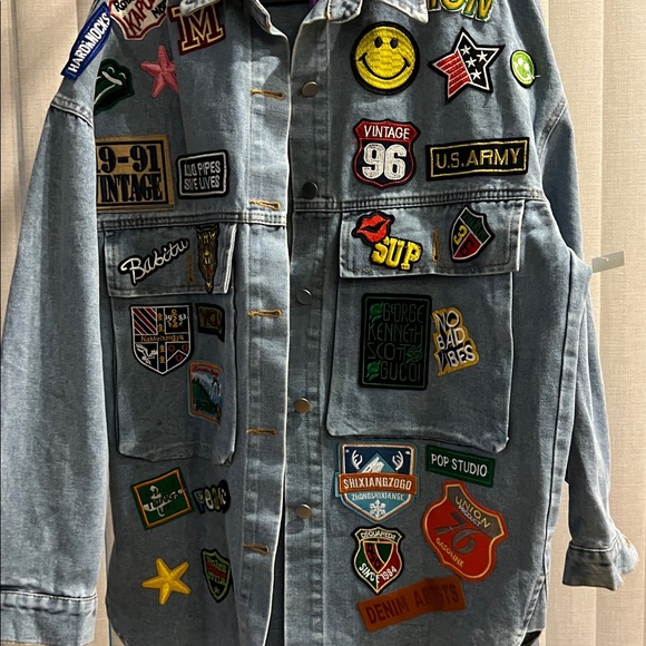 BNNU Nikki Lund Thora patch embroidered Denim jacket - Picture 5 of 14